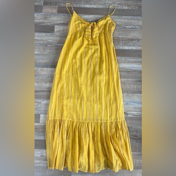 Saylor Eloisa bow front maxi dress yellow size L - Picture 2 of 8